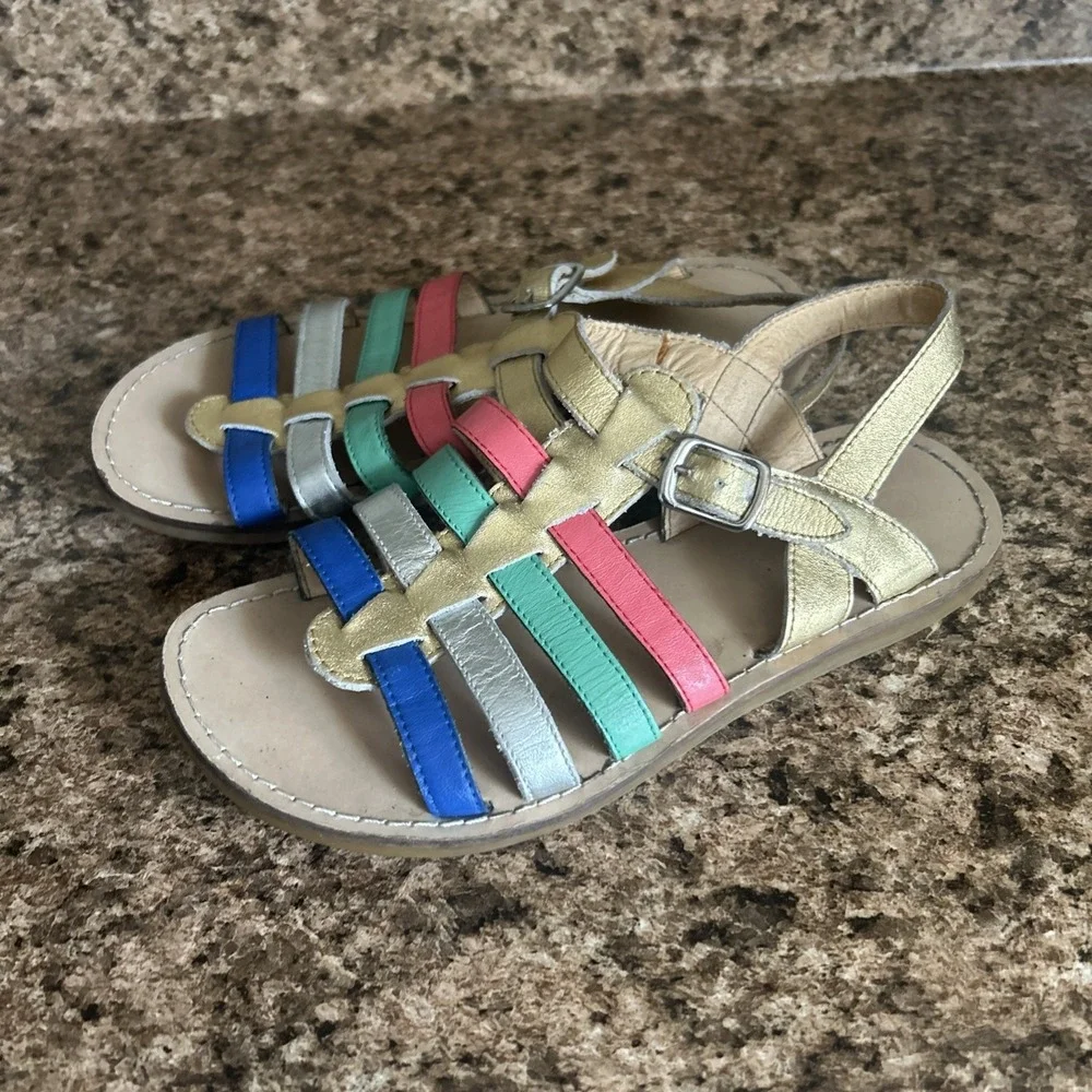 Mini Boden Girls Rainbow Gladiator Sandals Size 33 3